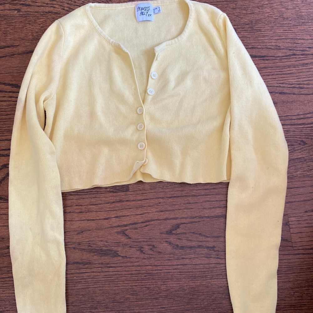 Princess Polly yellow cardigan